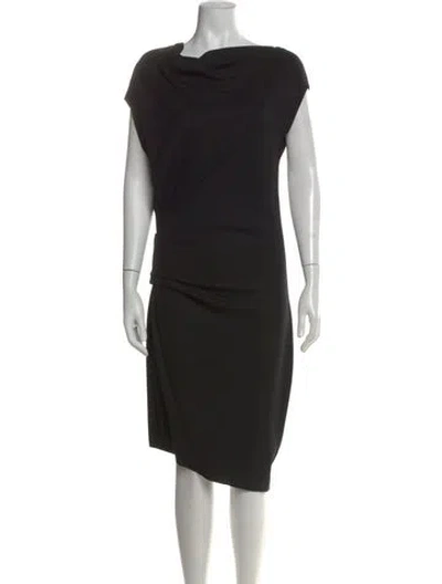 Pre-owned Helmut Lang Wool Knee-length Dress W/ Tags In Black