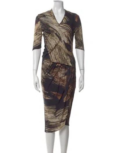 Pre-owned Helmut Lang Wool Knee-length Dress W/ Tags In Black