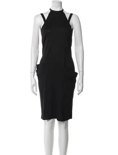Pre-owned Helmut Lang Wool Knee-length Dress W/ Tags In Black