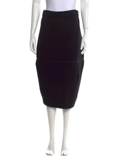 Pre-owned Helmut Lang Wool Knee-length Skirt In Black