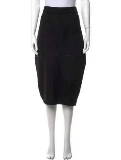Pre-owned Helmut Lang Wool Knee-length Skirt In Black