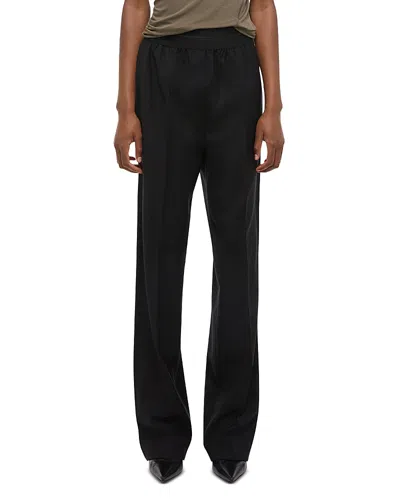 Helmut Lang Wool Logo Waist Pants In Black