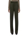 Helmut Lang Car Straight Leg Virgin Wool Pants In Green Melange