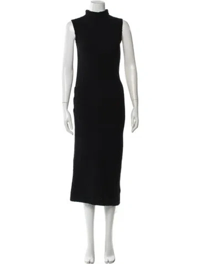 Pre-owned Helmut Lang Wool Long Dress In Black