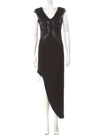 Pre-owned Helmut Lang Wool Long Dress W/ Tags In Black