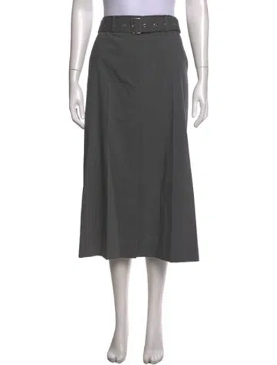 Pre-owned Helmut Lang Wool Long Skirt In Grey