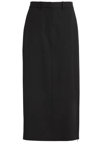 Helmut Lang Wool Maxi Skirt In Black
