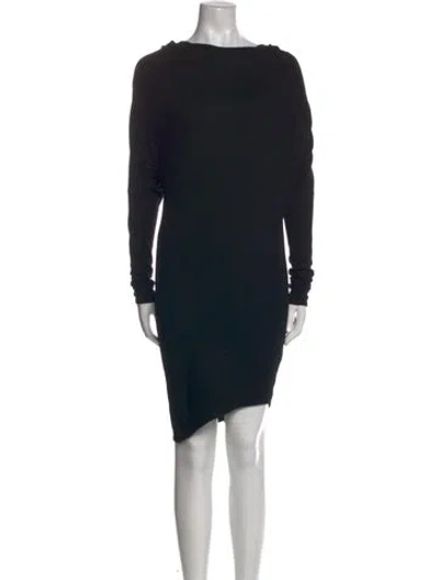 Pre-owned Helmut Lang Wool Midi Length Dress In Black