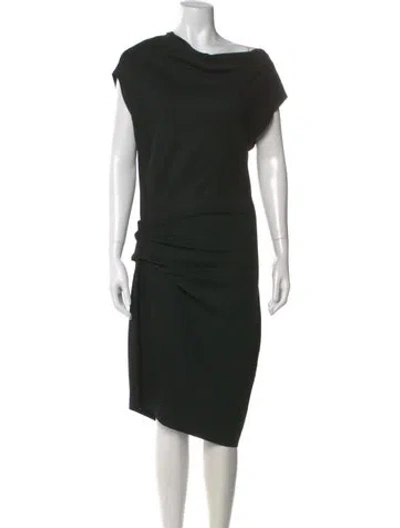 Pre-owned Helmut Lang Wool Midi Length Dress In Black
