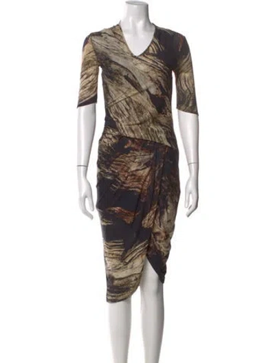 Pre-owned Helmut Lang Wool Midi Length Dress In Black