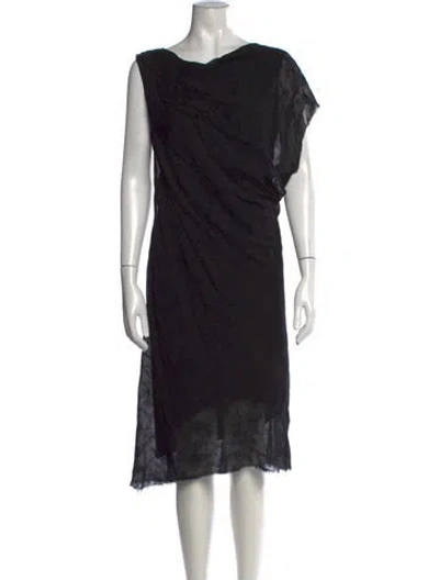 Pre-owned Helmut Lang Wool Midi Length Dress In Black