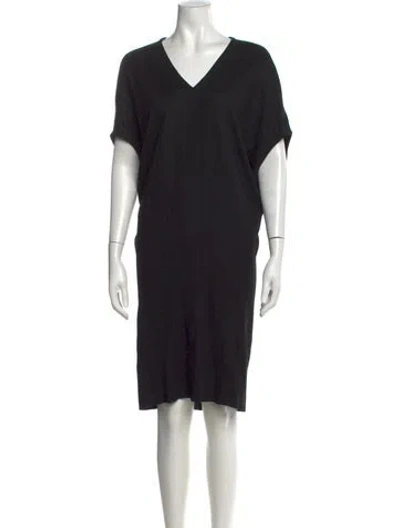 Pre-owned Helmut Lang Wool Midi Length Dress In Black