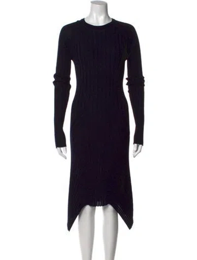 Pre-owned Helmut Lang Wool Midi Length Dress In Blue