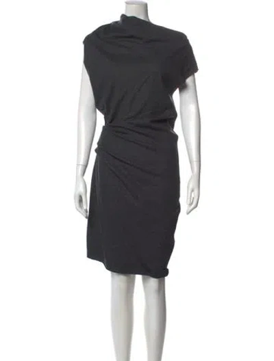 Pre-owned Helmut Lang Wool Midi Length Dress In Gray