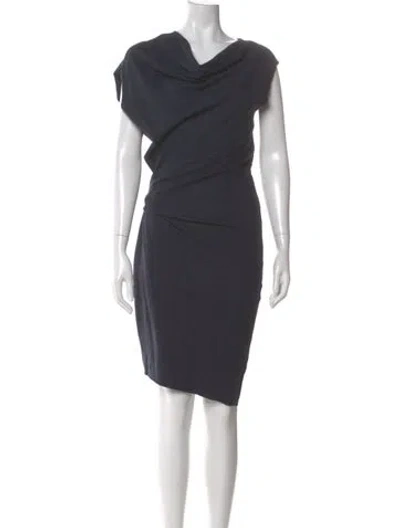 Pre-owned Helmut Lang Wool Midi Length Dress In Gray