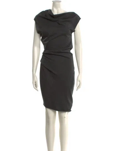 Pre-owned Helmut Lang Wool Midi Length Dress In Gray