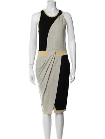 Pre-owned Helmut Lang Wool Midi Length Dress In Gray