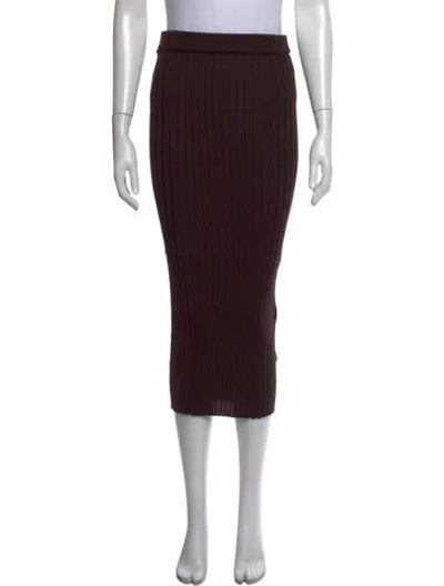 Pre-owned Helmut Lang Wool Midi Length Skirt W/ Tags In Brown