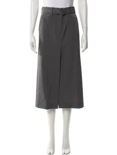 Pre-owned Helmut Lang Wool Midi Length Skirt W/ Tags In Gray