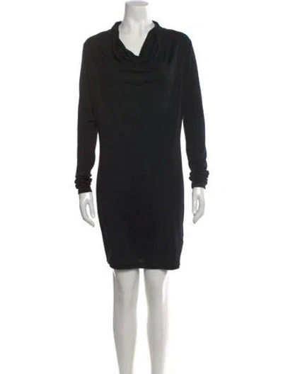 Pre-owned Helmut Lang Wool Mini Dress In Black