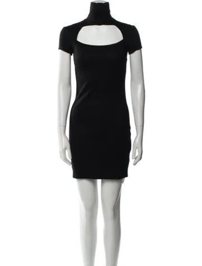Pre-owned Helmut Lang Wool Mini Dress In Black