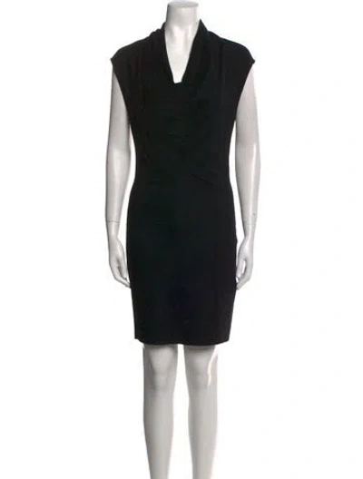 Pre-owned Helmut Lang Wool Mini Dress In Black