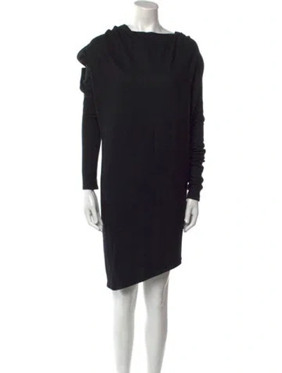 Pre-owned Helmut Lang Wool Mini Dress In Black