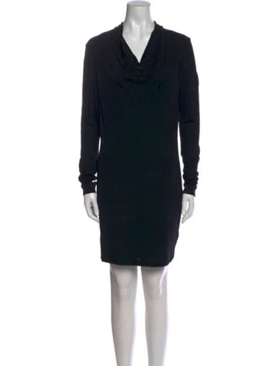 Pre-owned Helmut Lang Wool Mini Dress In Black