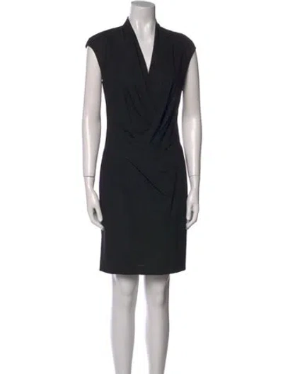 Pre-owned Helmut Lang Wool Mini Dress In Black
