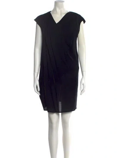 Pre-owned Helmut Lang Wool Mini Dress In Black