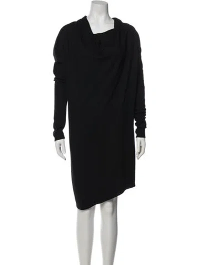 Pre-owned Helmut Lang Wool Mini Dress In Black