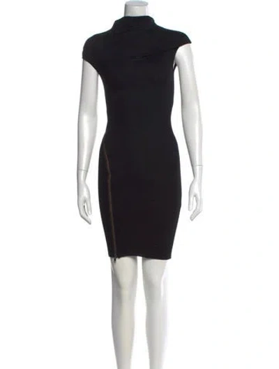 Pre-owned Helmut Lang Wool Mini Dress In Black