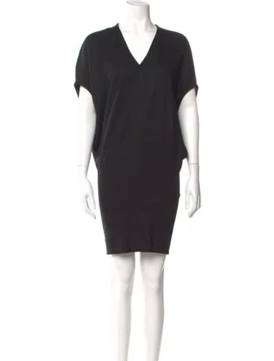 Pre-owned Helmut Lang Wool Mini Dress In Black