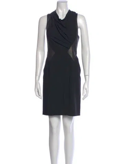 Pre-owned Helmut Lang Wool Mini Dress In Black