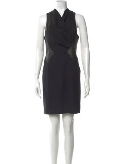 Pre-owned Helmut Lang Wool Mini Dress In Black