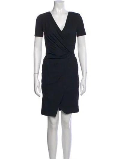 Pre-owned Helmut Lang Wool Mini Dress In Black