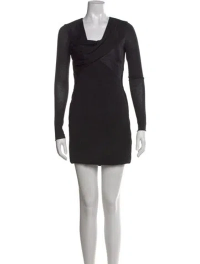 Pre-owned Helmut Lang Wool Mini Dress In Black