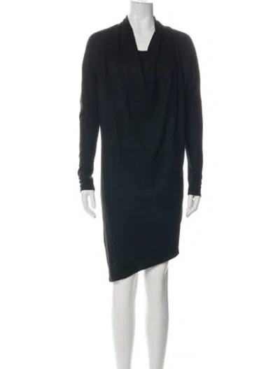 Pre-owned Helmut Lang Wool Mini Dress In Black