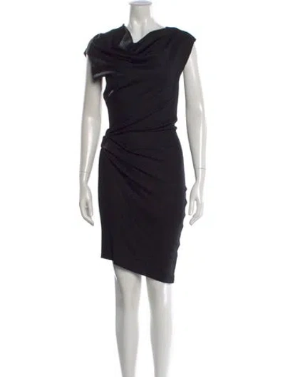 Pre-owned Helmut Lang Wool Mini Dress In Black