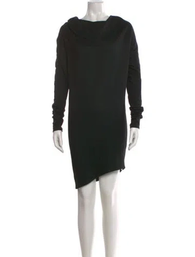 Pre-owned Helmut Lang Wool Mini Dress In Black