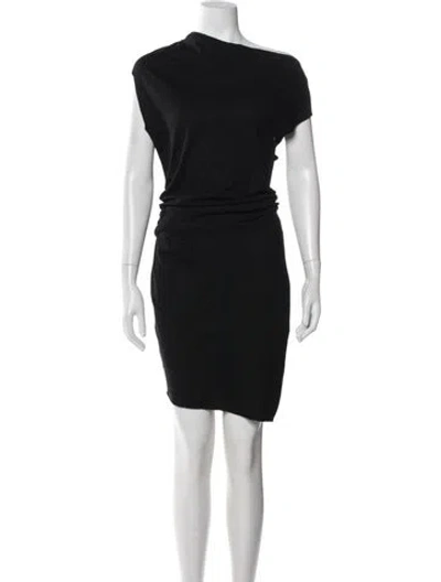Pre-owned Helmut Lang Wool Mini Dress In Black