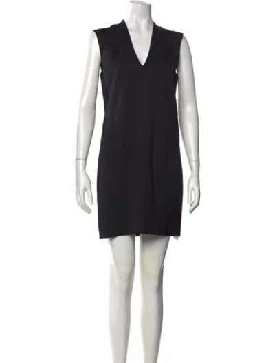 Pre-owned Helmut Lang Wool Mini Dress In Black