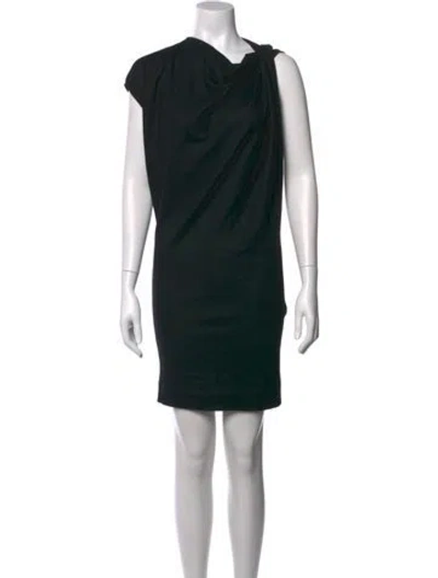 Pre-owned Helmut Lang Wool Mini Dress In Black