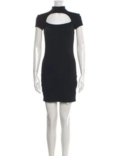 Pre-owned Helmut Lang Wool Mini Dress In Black