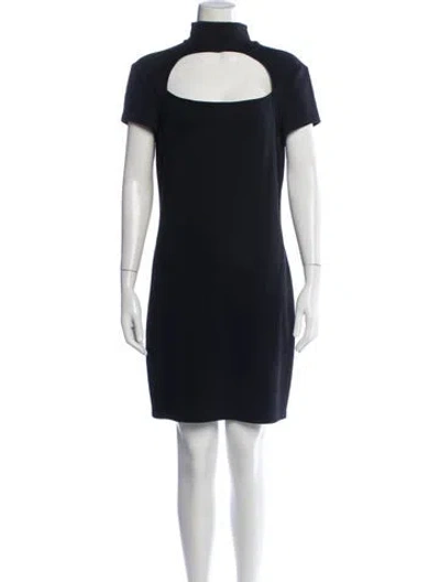 Pre-owned Helmut Lang Wool Mini Dress In Black