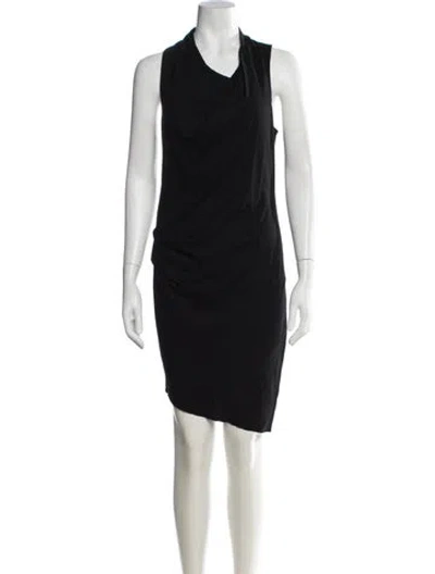 Pre-owned Helmut Lang Wool Mini Dress In Black