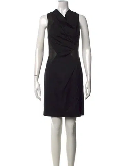 Pre-owned Helmut Lang Wool Mini Dress In Black