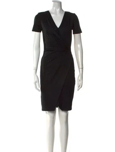 Pre-owned Helmut Lang Wool Mini Dress In Black