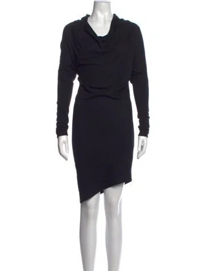 Pre-owned Helmut Lang Wool Mini Dress In Black