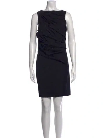 Pre-owned Helmut Lang Wool Mini Dress In Black